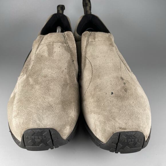 Merrell Jungle Moc Men's 14 Dusty Olive Suede Slip On Shoes Casual Loafers EUC - Picture 2 of 9